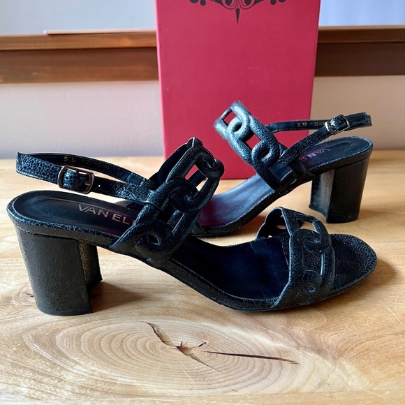 VANELI LEANNE PEBBLE SANDAL 9.5 STRAPPY LEATHER SUMMER VACATION CHUNKY SLINGBACK - Picture 2 of 12